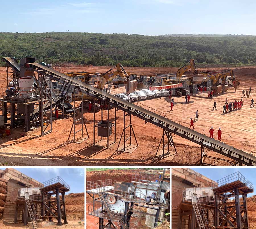 幾內亞時產1000噸鋁礬土破碎項目現場