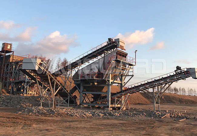 俄羅斯砂石生產(chǎn)線現(xiàn)場(chǎng)