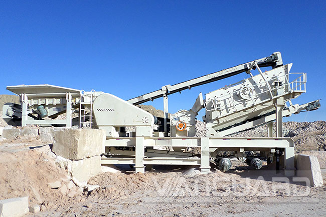 哈薩克斯坦石灰石反擊破組合移動(dòng)破碎站