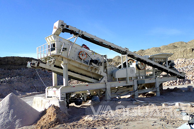 吉爾吉斯斯坦石灰石反擊破組合移動(dòng)破碎站